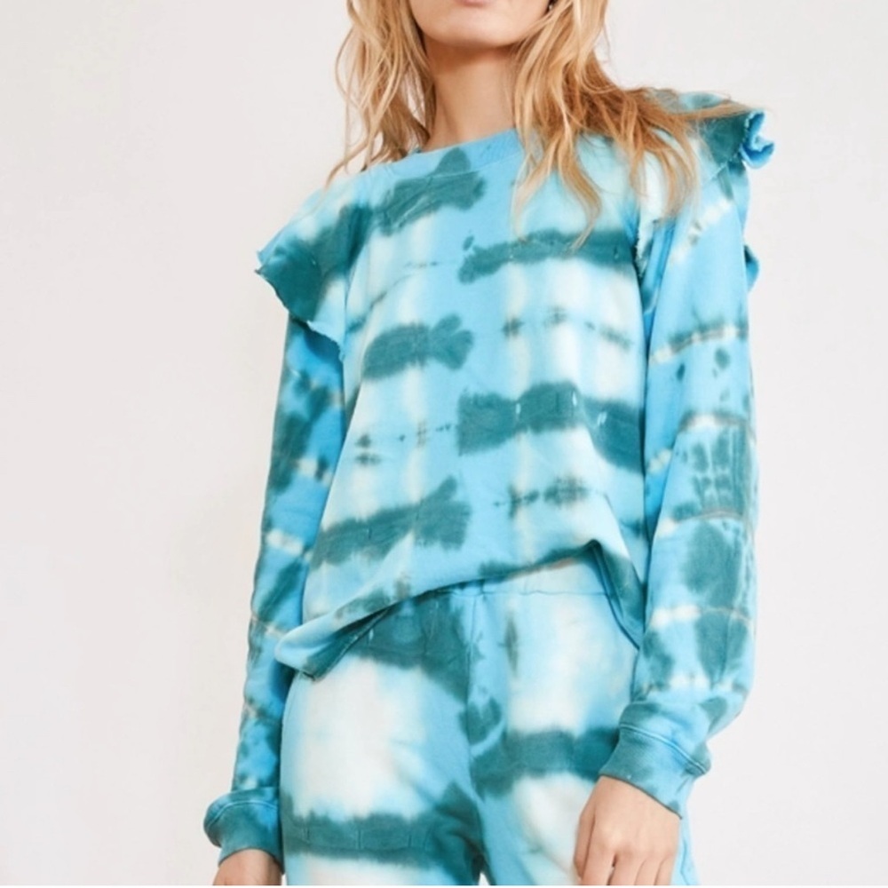 Something Navy Megan Ruffle Tie-Dye Sweatshirt and Joggers